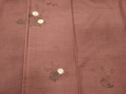 平和屋着物■訪問着　紬地　刺繍　草花文　正絹　逸品　CABL0763oy