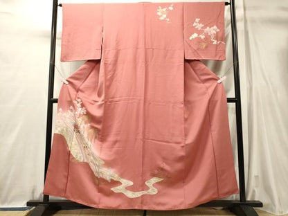 平和屋着物■訪問着　刺繍　花車人物文　暈し染め　金彩　正絹　逸品　CABL0765oy