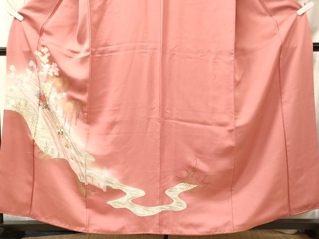 平和屋着物■訪問着　刺繍　花車人物文　暈し染め　金彩　正絹　逸品　CABL0765oy
