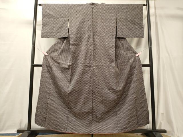 平和屋着物■上質な紬　矢羽文　正絹　逸品　CABL0766oy