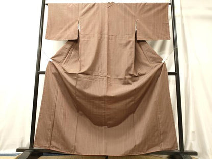 平和屋着物■上質な紬　縞　正絹　逸品　未使用　CABL0769oy