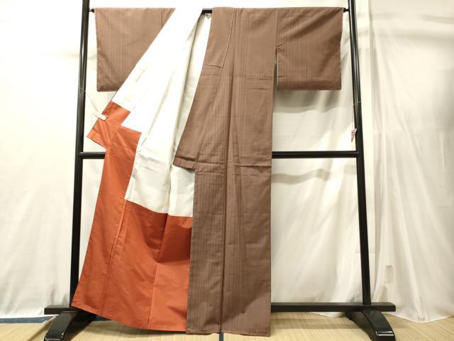平和屋着物■上質な紬　縞　正絹　逸品　未使用　CABL0769oy