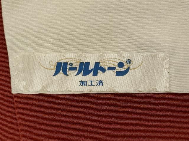 平和屋着物■上質な色無地　赤丹色　ロング丈　正絹　逸品　CABL0777oy