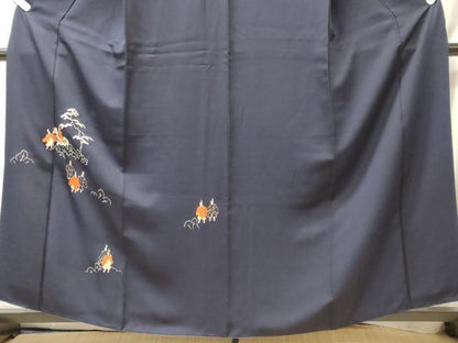 平和屋着物■中国三大刺繍　相良刺繍　総刺繍　訪問着　駒刺繍　人物松文　金糸　正絹　逸品　CABL0779oy