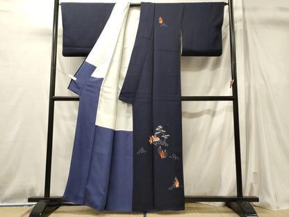 平和屋着物■中国三大刺繍　相良刺繍　総刺繍　訪問着　駒刺繍　人物松文　金糸　正絹　逸品　CABL0779oy