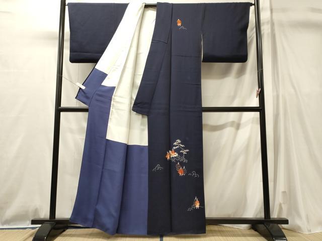 平和屋着物■中国三大刺繍　相良刺繍　総刺繍　訪問着　駒刺繍　人物松文　金糸　正絹　逸品　CABL0779oy