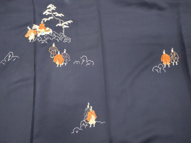 平和屋着物■中国三大刺繍　相良刺繍　総刺繍　訪問着　駒刺繍　人物松文　金糸　正絹　逸品　CABL0779oy