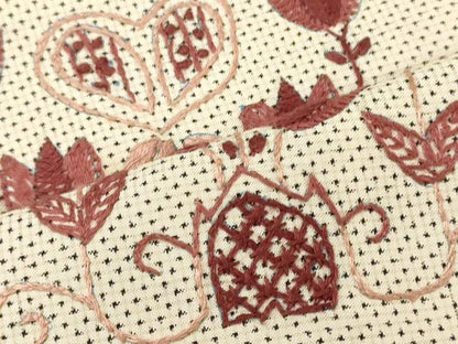 平和屋着物■訪問着　紬地　総刺繍　草花文　正絹　逸品　CABL0784oy