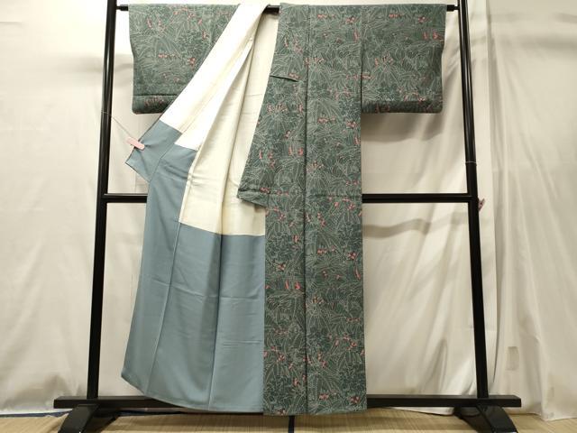 平和屋着物■上質な小紋　南天文　正絹　逸品　CABL0785oy