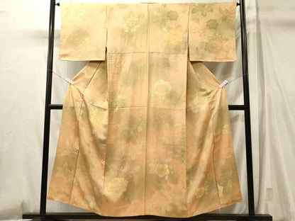 平和屋着物■上質な小紋　地紋起こし　草花文　暈し染め　正絹　逸品　CABL0789oy