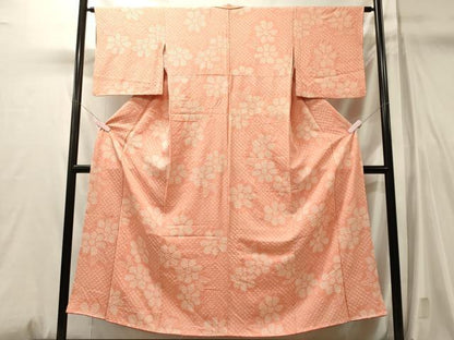 平和屋着物■上質な小紋　総絞り　舞花文　正絹　逸品　CABL0790oy