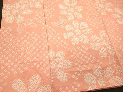 平和屋着物■上質な小紋　総絞り　舞花文　正絹　逸品　CABL0790oy