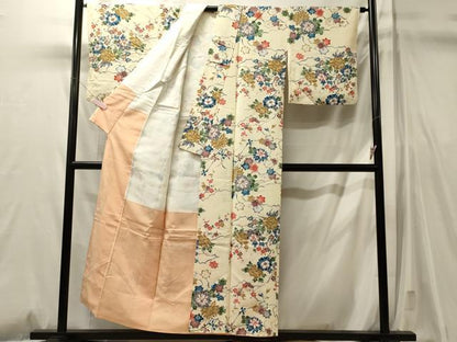 平和屋着物■上質な小紋　雲取り草花文　正絹　逸品　CABL0793oy