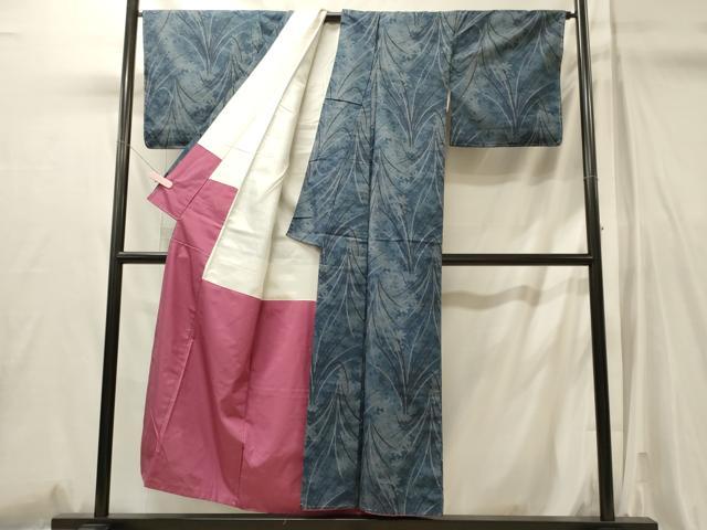 平和屋着物■上質な紬　草葉文　正絹　逸品　未使用　CABL0794oy