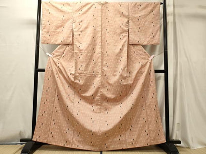 平和屋着物■上質な紬　絣文様　正絹　逸品　CABL0796oy