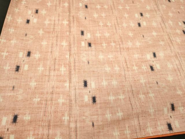 平和屋着物■上質な紬　絣文様　正絹　逸品　CABL0796oy