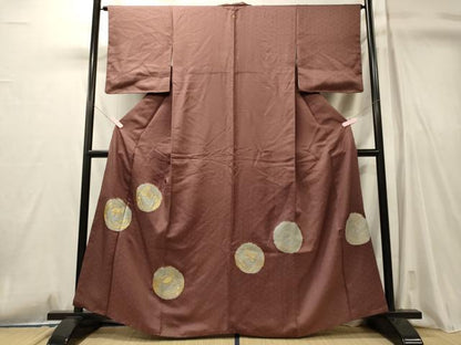 平和屋着物■豪華色留袖　刺繍　孔雀丸文　金彩　正絹　逸品　CABL0797oy