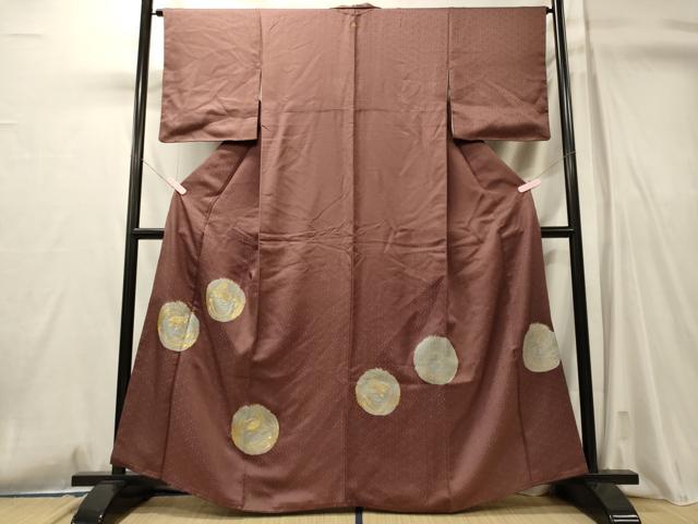 平和屋着物■豪華色留袖　刺繍　孔雀丸文　金彩　正絹　逸品　CABL0797oy