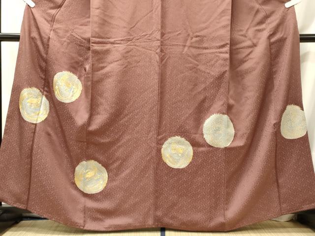 平和屋着物■豪華色留袖　刺繍　孔雀丸文　金彩　正絹　逸品　CABL0797oy