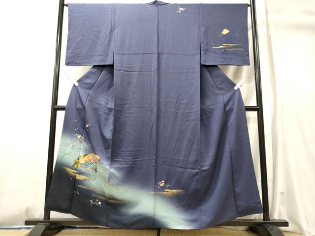 平和屋着物■訪問着　扇面人物花文　暈し染め　金彩　さが美扱い　正絹　逸品　CABL0798oy