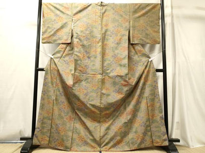 平和屋着物■本場大島紬　草花文　正絹　逸品　CABL0799oy