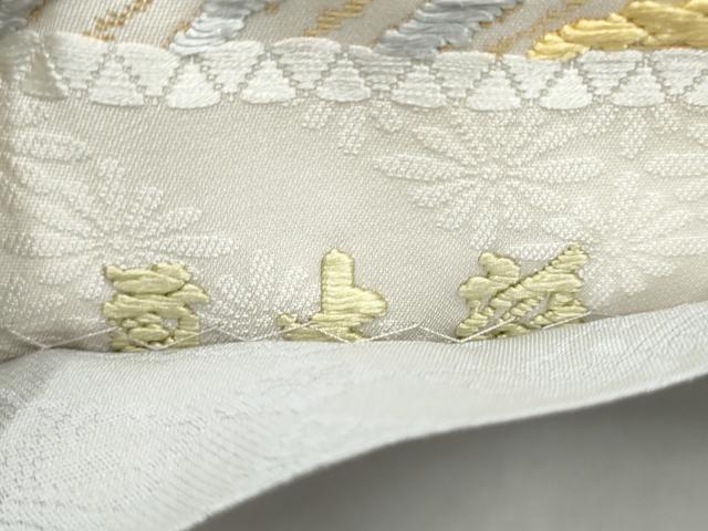 平和屋着物●六通柄袋帯　唐織　草木染　流水舞桜文　金糸　正絹　逸品　CABL0804hy