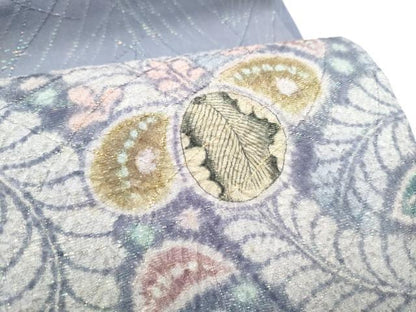 平和屋着物●染織工芸むつろ　辻が花　手描き　絞り　六通柄袋帯　ラメ糸　正絹　逸品　CABL0805hy