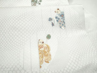 平和屋着物●九寸名古屋帯　人物文　正絹　逸品　CABL0814hy