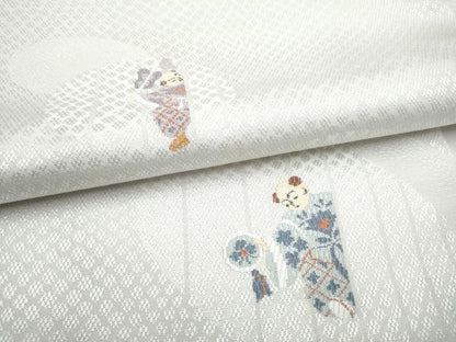 平和屋着物●九寸名古屋帯　人物文　正絹　逸品　CABL0814hy