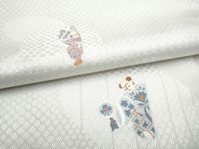 平和屋着物●九寸名古屋帯　人物文　正絹　逸品　CABL0814hy
