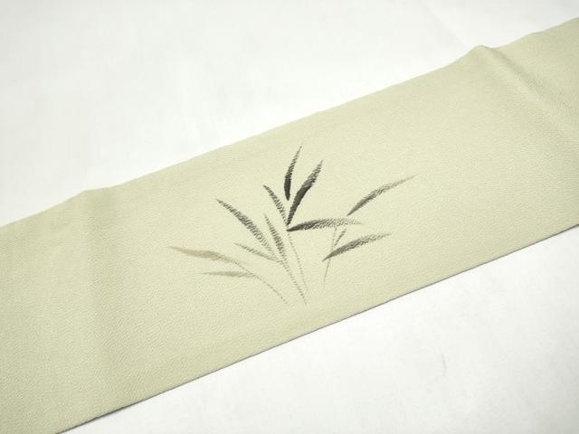 平和屋着物●九寸名古屋帯　手描き　魚　鬼しぼ縮緬　正絹　逸品　CABL0816hy