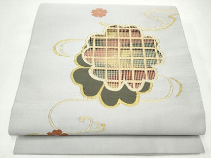 平和屋着物●爪搔き本綴れ　八寸名古屋帯　流水舞花文　金糸　正絹　逸品　CABL0820hy