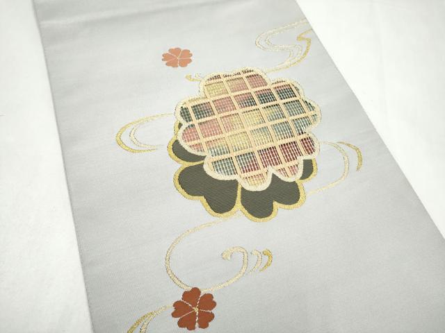 平和屋着物●爪搔き本綴れ　八寸名古屋帯　流水舞花文　金糸　正絹　逸品　CABL0820hy