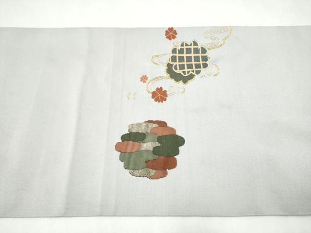 平和屋着物●爪搔き本綴れ　八寸名古屋帯　流水舞花文　金糸　正絹　逸品　CABL0820hy