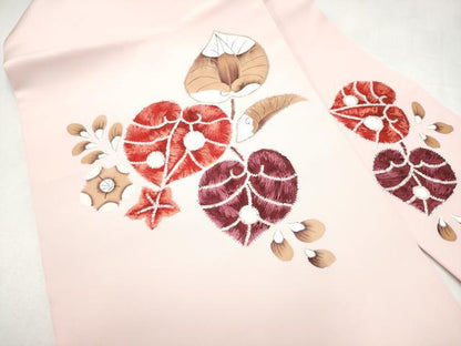 平和屋着物●塩瀬　九寸名古屋帯　手描き　辻が花　正絹　逸品　CABL0822hy