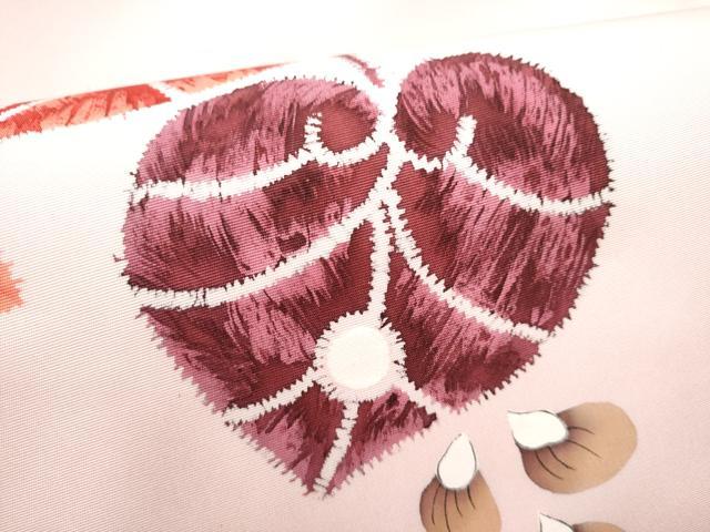 平和屋着物●塩瀬　九寸名古屋帯　手描き　辻が花　正絹　逸品　CABL0822hy