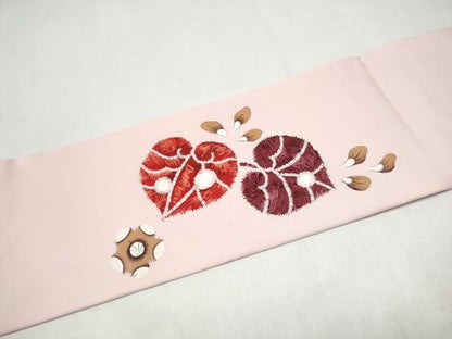平和屋着物●塩瀬　九寸名古屋帯　手描き　辻が花　正絹　逸品　CABL0822hy