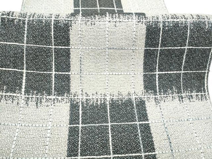 平和屋着物●八寸名古屋帯　変わり市松文様　正絹　逸品　CABL0829hy