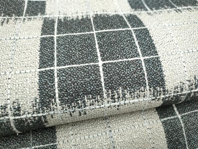 平和屋着物●八寸名古屋帯　変わり市松文様　正絹　逸品　CABL0829hy