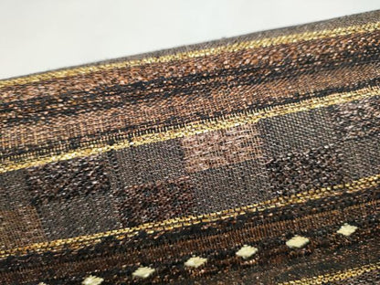平和屋着物●つけ帯　横段文　金糸　正絹　逸品　CABL0836hy