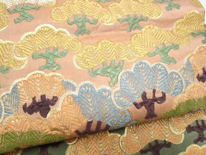 平和屋着物●六通柄袋帯　唐織　枝松文　金糸　正絹　逸品　CABL0838hy