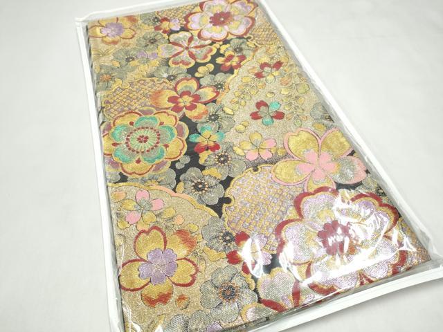 平和屋着物●六通柄袋帯　雪輪舞花文　金糸　正絹　逸品　CABL0855hy