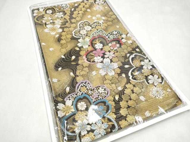 平和屋着物●六通柄袋帯　舞桜文　金銀糸　正絹　逸品　CABL0856hy