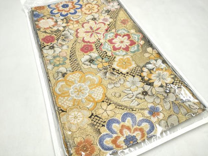 平和屋着物●六通柄袋帯　舞花文　金糸　正絹　逸品　CABL0857hy