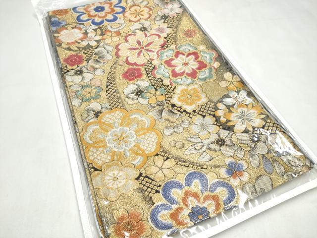 平和屋着物●六通柄袋帯　舞花文　金糸　正絹　逸品　CABL0857hy