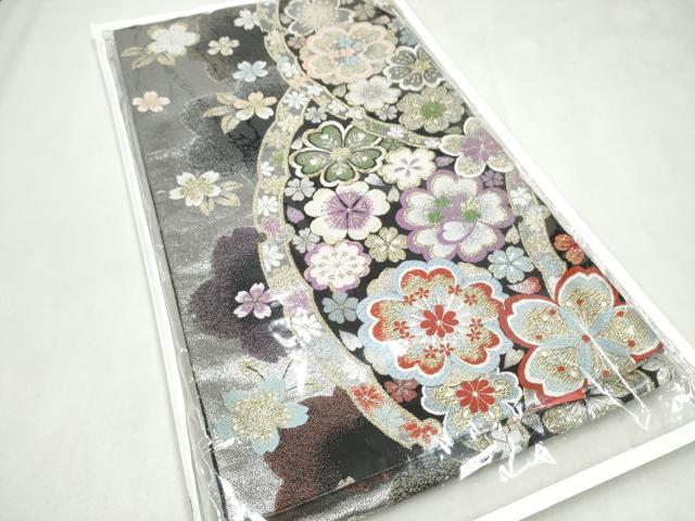平和屋着物●六通柄袋帯　舞花文　金銀糸　正絹　逸品　CABL0862hy
