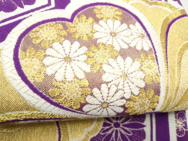 平和屋着物●六通柄袋帯　唐織　亀甲花文　金糸　正絹　逸品　CABL0865hy