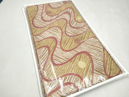 平和屋着物●六通柄袋帯　流水文　金糸　正絹　逸品　CABL0871hy
