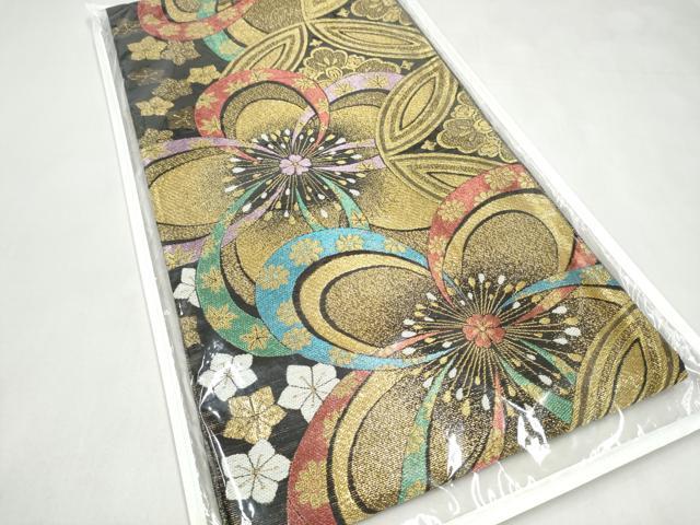 平和屋着物●六通柄袋帯　舞花文　金糸　正絹　逸品　CABL0872hy