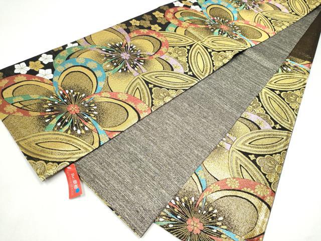 平和屋着物●六通柄袋帯　舞花文　金糸　正絹　逸品　CABL0872hy